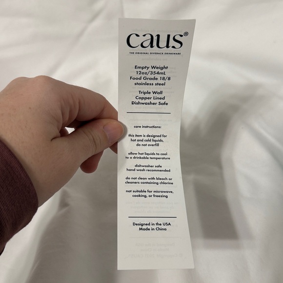 NWT Caus Blue Striped Stainless Steel Drink Tumbler or Can Cooler - Picture 8 of 9